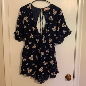 Open back summer time floral romper